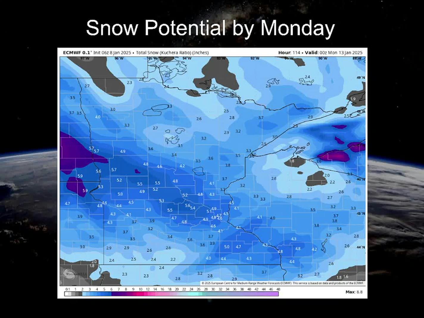 Coating - 1" snow Thursday, another 1-3" may fall this weekend