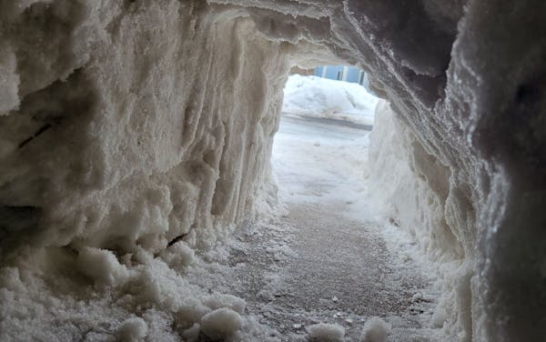 When plows drop a mound of snow, get busy digging a tunnel