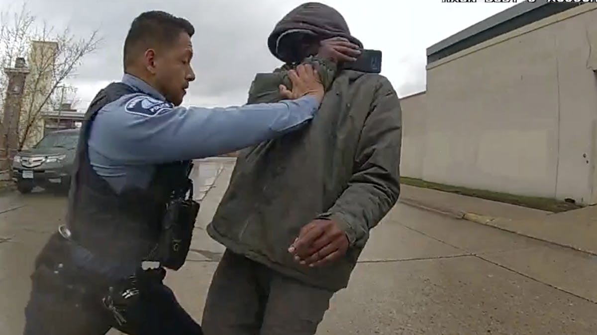 Minneapolis police bodycam video shows officer shoving man