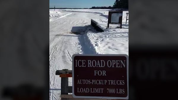 Ice highway connecting Warroad with Northwest Angle is back for second year