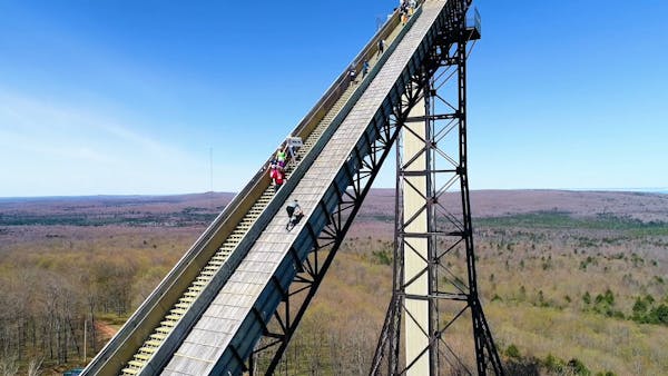 Grueling running race to the top of a U.P. ski jump comes with barf bags