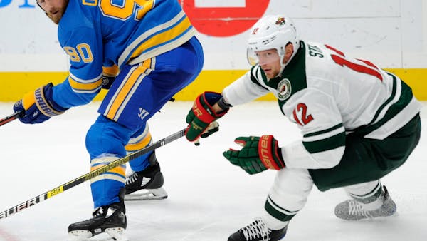 Wild departs from usual script, scores first in rout of Blues