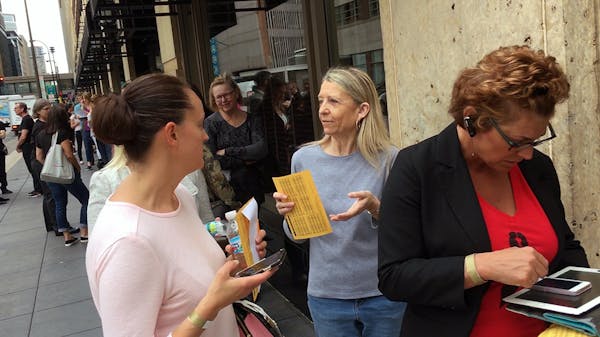 'Hamilton' fans line up around the block for tickets