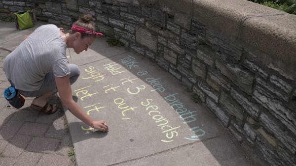 Chalk artist bringing mindfulness to sidewalk near you