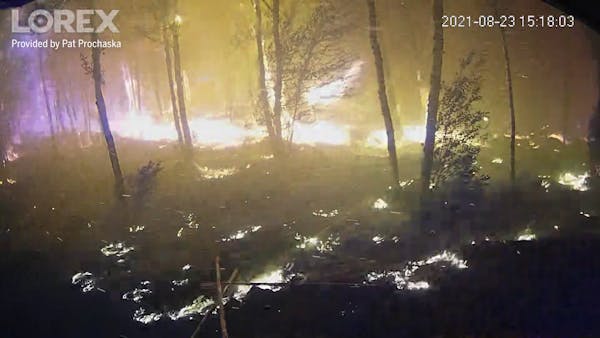 Video shows fire moving through Lake County cabin property in northern Minnesota