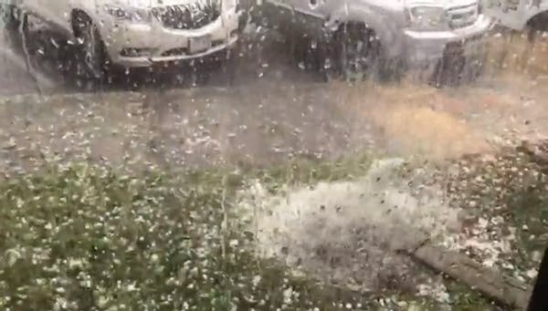 Hail pounds Watertown on Monday afternoon