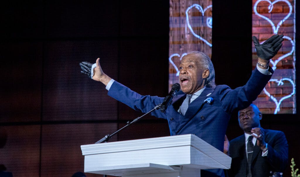 Sharpton delivered a speech full of analogies and enthusiasm at the memorial service for George Floyd in Minneapolis
