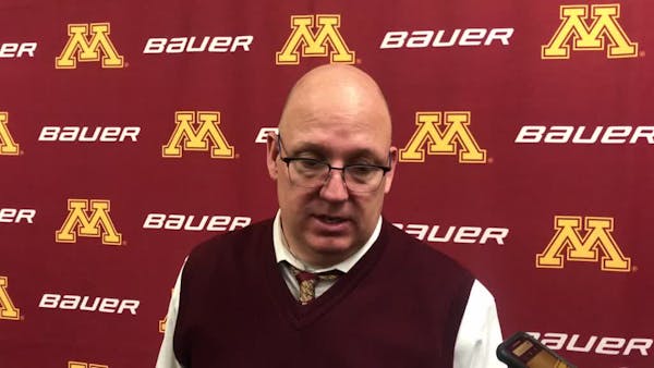 Motzko reacts to Gophers 4-3 win against Michigan