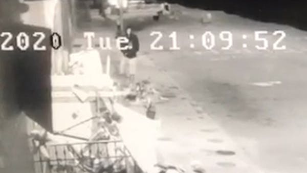 Surveillance video captures man vandalizing Floyd mural