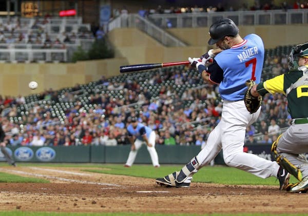 Mauer makes Twins history in 7-1 loss to Oakland