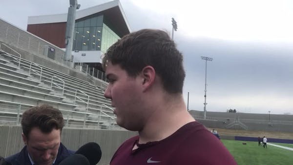 Gophers lineman Blaise Andries on the change of practice setting