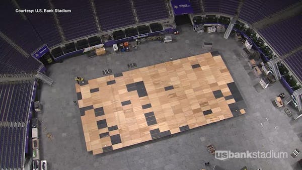 Timelapse: Watch U.S. Bank Stadium transform for basketball