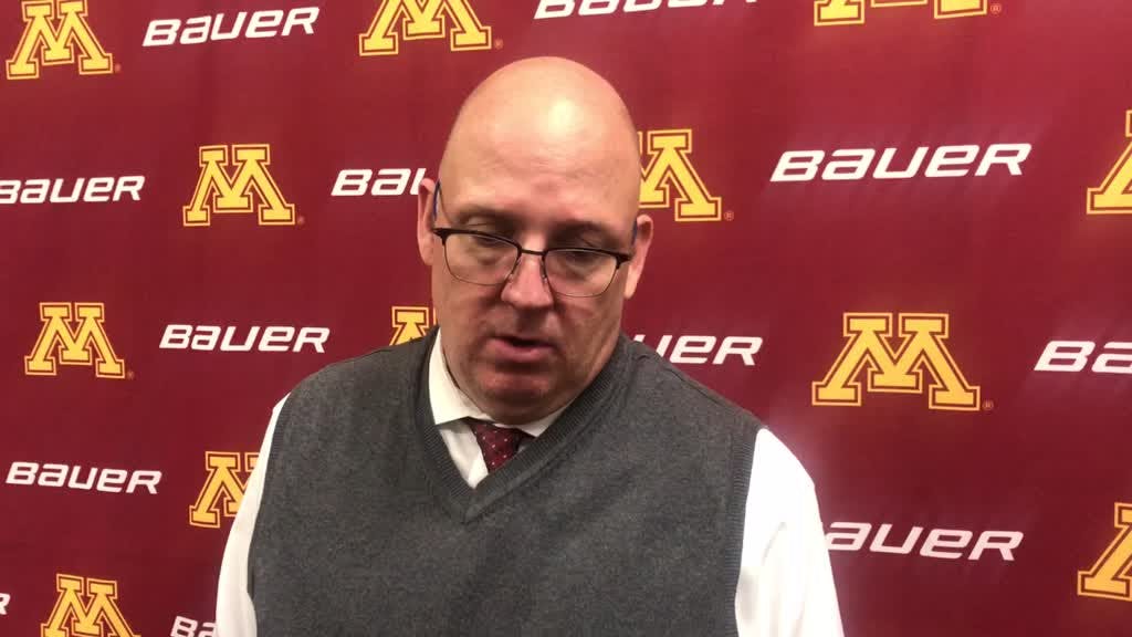 Gophers coach Bob Motzko met with the media after Friday night's home loss.