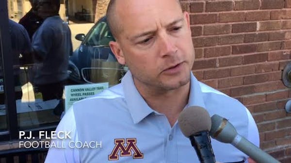 P.J. Fleck on QBs and freshmen in Cannon Falls