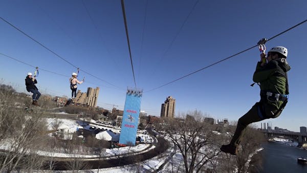 A zipline neophyte takes the plunge across the Mississippi River