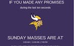 Now, about that Hail Mary… Minneapolis church's Vikings post goes viral