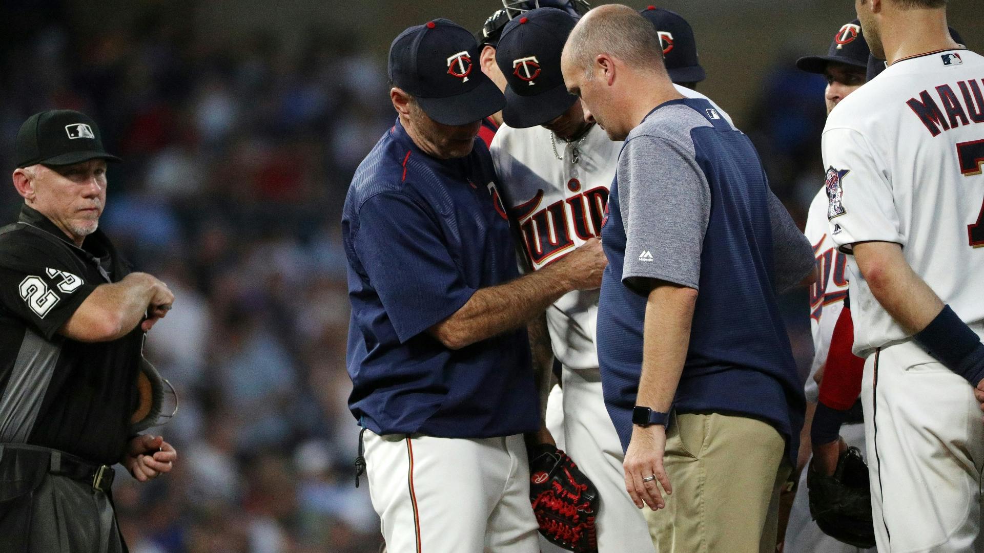 Twins lefthander Adalberto Mejia says he felt pain in his pitching arm during the second inning Tuesday, but hoped it would go away.