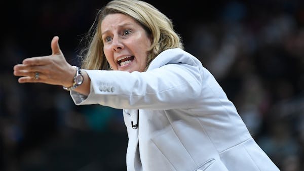 Cheryl Reeve reacts after Game 1 victory