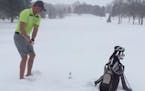 Minnesota golfer's tee time in the snow turns into viral video