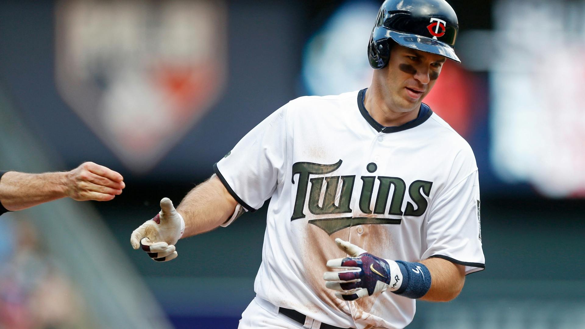 The Twins first baseman reached base seven times Sunday in an 8-6, 15-inning loss to Tampa Bay.