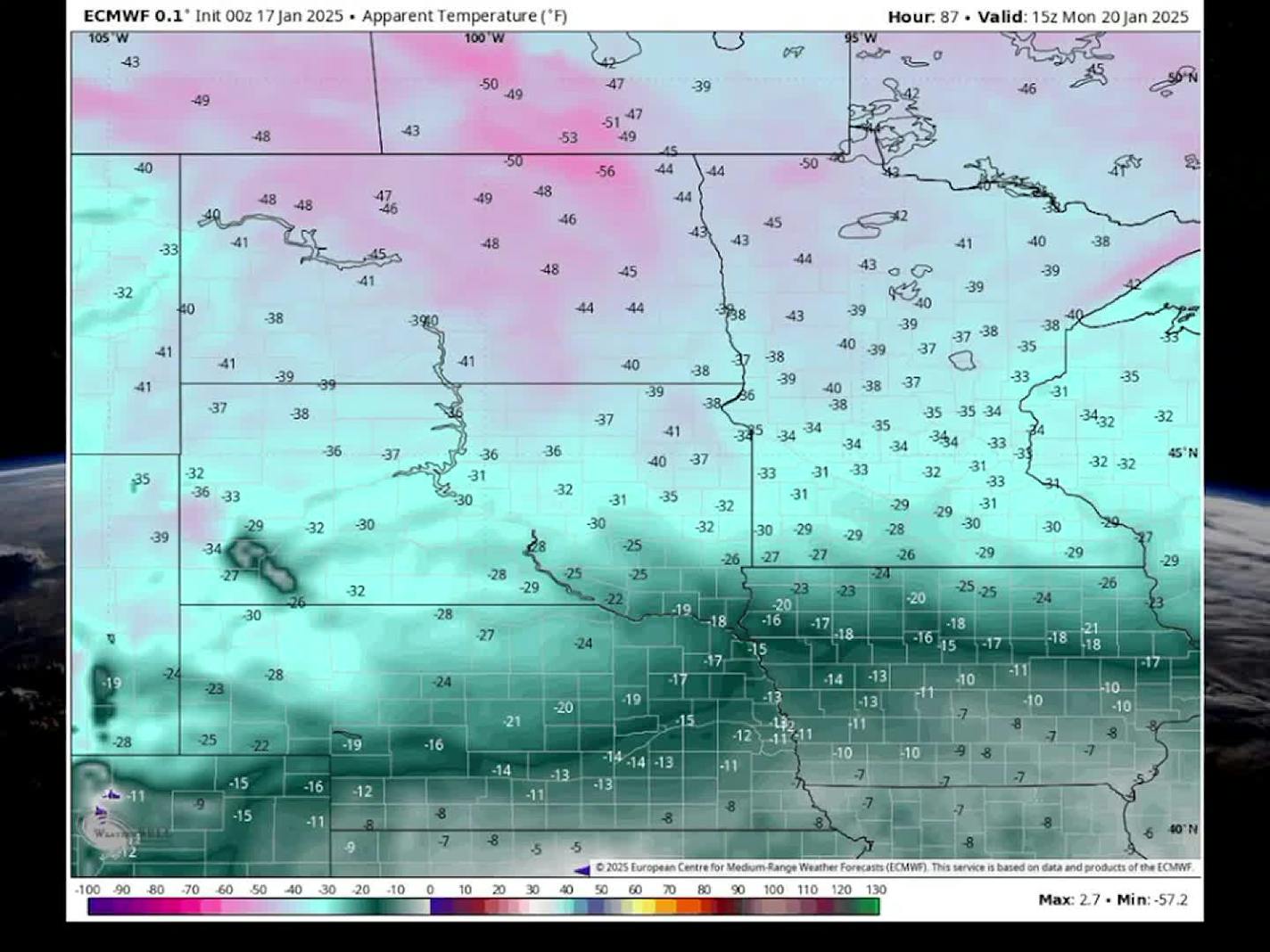 Coldest air in over 2 years on the way, possibly 60-70 consecutive hours below zero