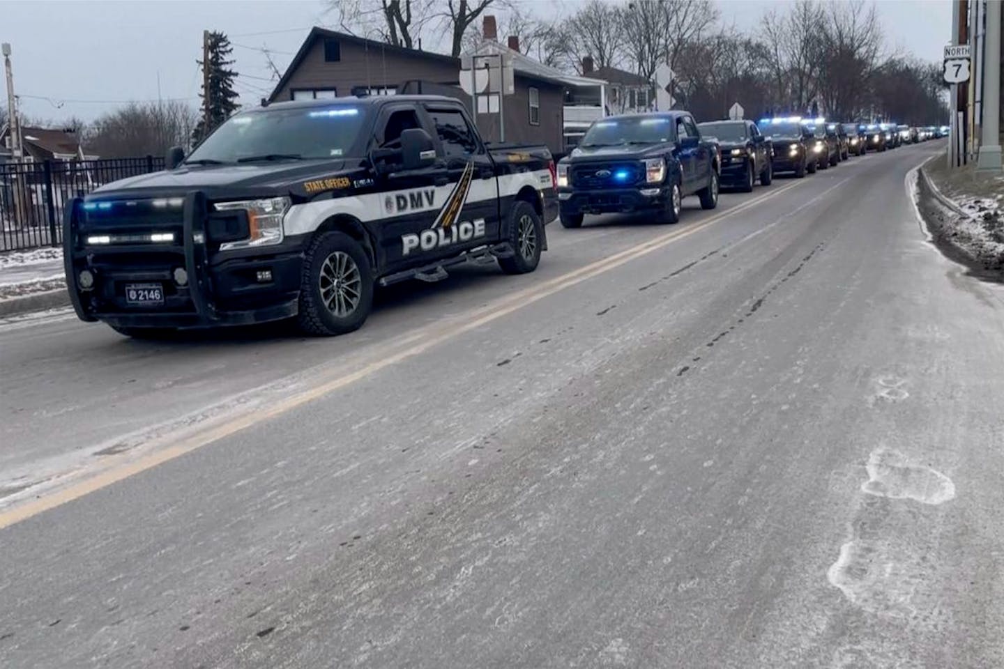 Officers held a procession Thursday in Vermont in honor of Minnesota native David "Chris" Maland, a U.S. Border Patrol agent who was fatally shot last week.