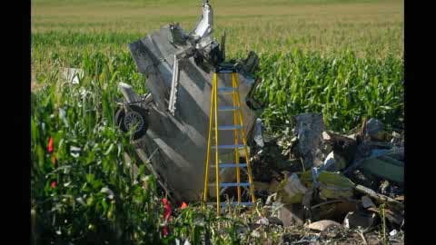 The National Transportation and Safety Board took journalists to the site of the charter jet crash near Owatonna, Minn. Friday.