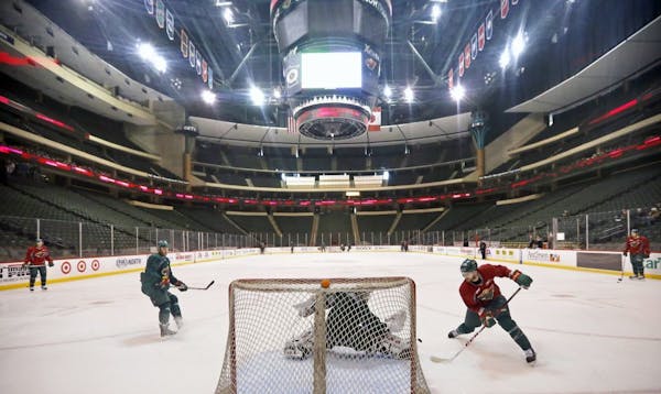 No more lockout: Wild players hit the ice