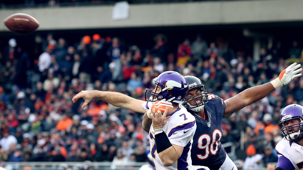 The Vikings lost to the Chicago Bears 28-10 in Soldier Field and fell to 6-5 this season.