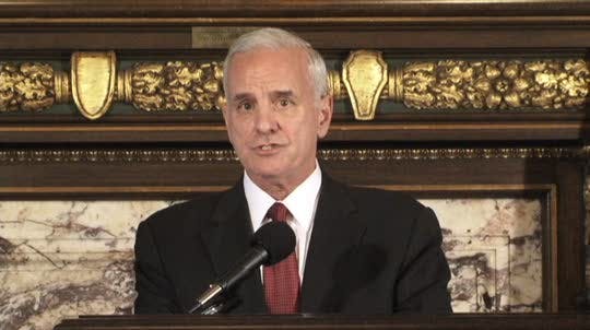 Several groups met with Gov. Mark Dayton to discuss options for a new Vikings stadium.