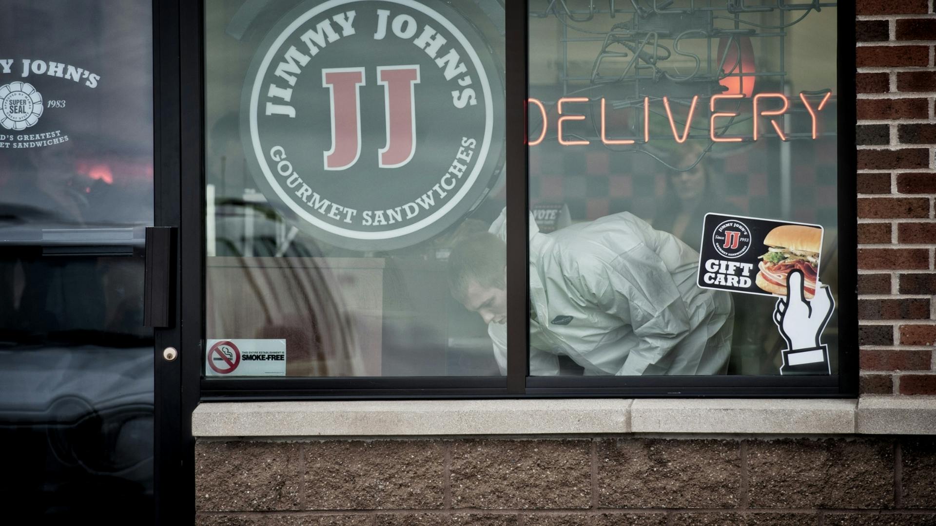 When police arrived they found a dead woman in Jimmy John's and a man who appeared to have a self-inflicted gunshot wound.