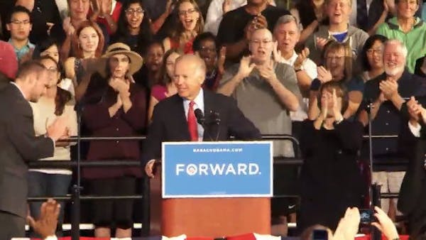 Vice President Biden takes the stage in Minneapolis