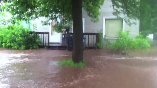 West Duluth resident Mitch Odell shot this video of the flooded area around his home. In the time since the video was shot, Odell believes his apartment has flooded and is not safe to return.