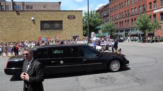 President Barack Obama attended a private event at the Bachelor Farmer restaurant in downtown Minneapolis Friday afternoon, and attracted many opinions.