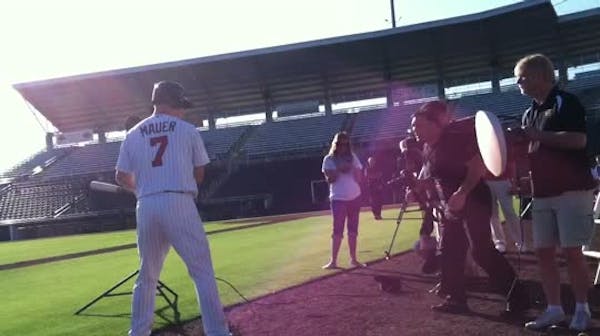 Mauer poses at media day