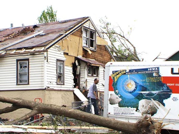 A family searches for a new home after tornado