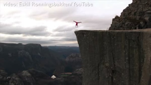Norwegian stuntman does the incredible