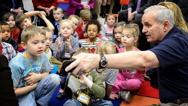 Dayton pitches preschool money in classroom visit