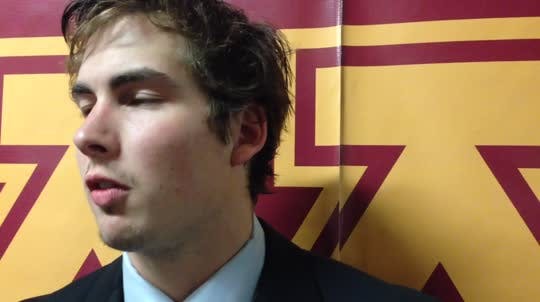 Holl praises goalie Adam Wilcox for saving the night for the Gophers.