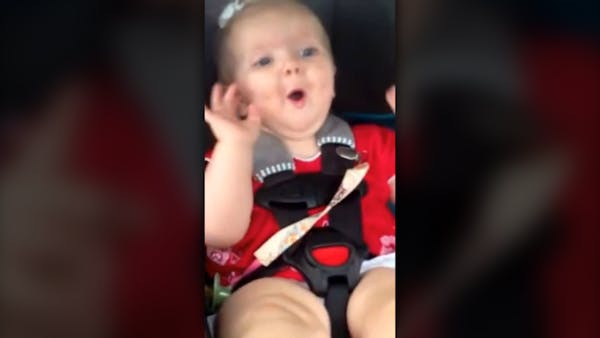 Baby's crying turns to joy when she hears Katy Perry song