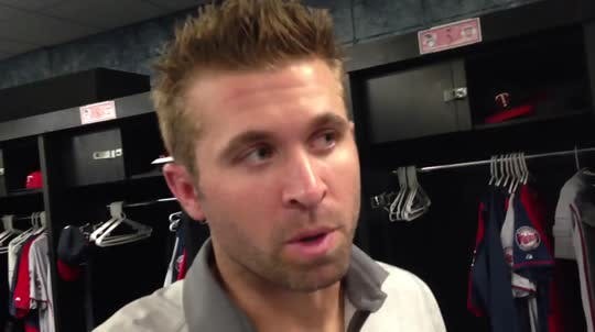 Twins second baseman Brian Dozier explains why he tried to score on a play that ended with him thrown out at the plate.