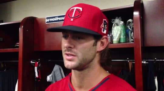 Twins left hander Aaron Thompson says he has succeeded by using effective breaking ball against lefty hitters.