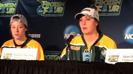 Clarkson players Shannon MacAulay and Carly Mercer explain why they didn't consider Sunday's 5-4 victory over the Gophers an upset.