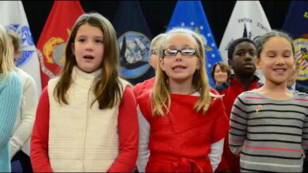 4th graders sing a special song to honor Veterans