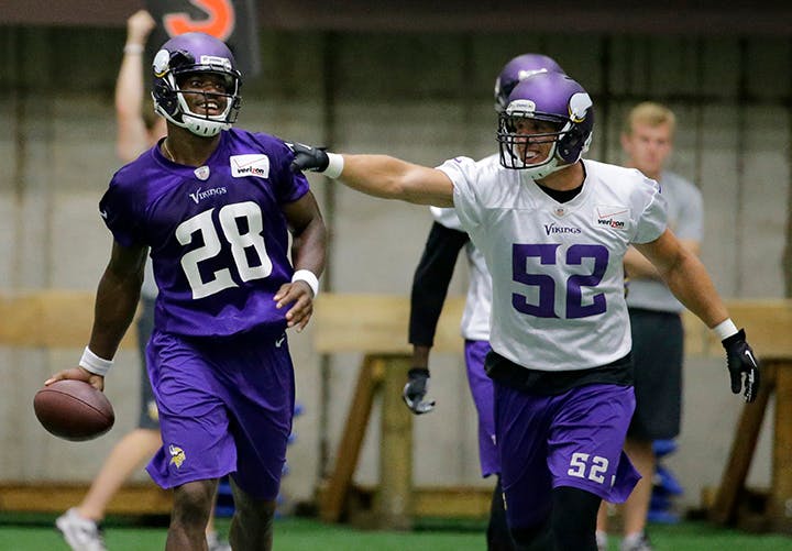 Unable to build an ark big enough to contain a football field, the Vikings stayed indoors today for the last day of the team's mandatory minicamp and the final practice of Mike Zimmer's first offseason workout program.