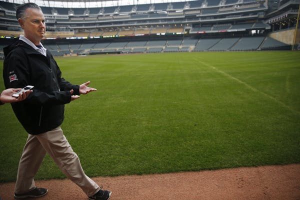 Readying the field for Twins home opener