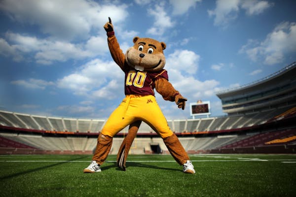 Goldy Gopher shakes it off with other Big Ten mascots