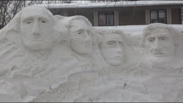 Minnetonka man recreates Mt. Rushmore out of snow