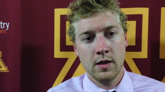 Gophers senior forward Travis Boyd scored a goal in a 5-0 victory over Northern Alberta Institute of Technology on Saturday night.