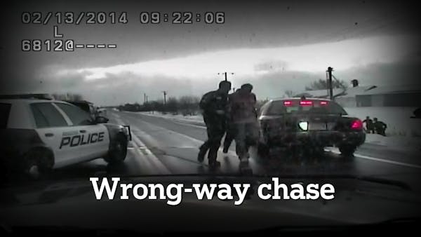 Wrong-way chase dash cam video